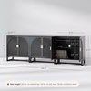 image:imageNathan James Paxton MidCentury Modern Wood Storage Cabinet with Doors Arched Storage Cabinet for Living Room or Kitchen with Rattan Door Details Raw OakBlack OakBlack Rattan