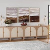image:imageNathan James Paxton MidCentury Modern Wood Storage Cabinet with Doors Arched Storage Cabinet for Living Room or Kitchen with Rattan Door Details Raw OakRaw Oak