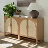 image:imageNathan James Paxton MidCentury Modern Wood Storage Cabinet with Doors Arched Storage Cabinet for Living Room or Kitchen with Rattan Door Details Raw OakRaw Oak