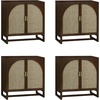 image:imageNathan James Paxton MidCentury Modern Wood Storage Cabinet with Doors Arched Storage Cabinet for Living Room or Kitchen with Rattan Door Details Raw OakDark Acacia