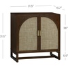 image:imageNathan James Paxton MidCentury Modern Wood Storage Cabinet with Doors Arched Storage Cabinet for Living Room or Kitchen with Rattan Door Details Raw OakDark Acacia