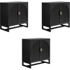 image:imageNathan James Paxton MidCentury Modern Wood Storage Cabinet with Doors Arched Storage Cabinet for Living Room or Kitchen with Rattan Door Details Raw OakBlack OakBlack Rattan
