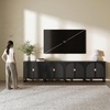 image:imageNathan James Paxton MidCentury Modern Wood Storage Cabinet with Doors Arched Storage Cabinet for Living Room or Kitchen with Rattan Door Details Raw OakBlack OakBlack Rattan