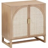 image:imageNathan James Paxton MidCentury Modern Wood Storage Cabinet with Doors Arched Storage Cabinet for Living Room or Kitchen with Rattan Door Details Raw OakRaw Oak