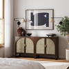 image:imageNathan James Paxton MidCentury Modern Wood Storage Cabinet with Doors Arched Storage Cabinet for Living Room or Kitchen with Rattan Door Details Raw OakDark Acacia