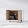 image:imageNathan James Paxton MidCentury Modern Wood Storage Cabinet with Doors Arched Storage Cabinet for Living Room or Kitchen with Rattan Door Details Raw OakRaw Oak