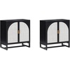image:imageNathan James Paxton MidCentury Modern Wood Storage Cabinet with Doors Arched Storage Cabinet for Living Room or Kitchen with Rattan Door Details Raw OakBlack OakPale Rattan