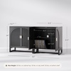 image:imageNathan James Paxton MidCentury Modern Wood Storage Cabinet with Doors Arched Storage Cabinet for Living Room or Kitchen with Rattan Door Details Raw OakBlack OakBlack Rattan