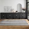 image:imageNathan James Paxton MidCentury Modern Wood Storage Cabinet with Doors Arched Storage Cabinet for Living Room or Kitchen with Rattan Door Details Raw OakBlack OakBlack Rattan