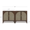 image:imageNathan James Paxton MidCentury Modern Wood Storage Cabinet with Doors Arched Storage Cabinet for Living Room or Kitchen with Rattan Door Details Raw OakDark Acacia
