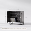 image:imageNathan James Paxton MidCentury Modern Wood Storage Cabinet with Doors Arched Storage Cabinet for Living Room or Kitchen with Rattan Door Details Raw OakBlack OakBlack Rattan