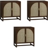 image:imageNathan James Paxton MidCentury Modern Wood Storage Cabinet with Doors Arched Storage Cabinet for Living Room or Kitchen with Rattan Door Details Raw OakDark Acacia