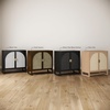 image:imageNathan James Paxton MidCentury Modern Wood Storage Cabinet with Doors Arched Storage Cabinet for Living Room or Kitchen with Rattan Door Details Raw OakBlack OakBlack Rattan