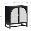 image:imageNathan James Paxton MidCentury Modern Wood Storage Cabinet with Doors Arched Storage Cabinet for Living Room or Kitchen with Rattan Door Details Raw OakBlack OakPale Rattan