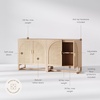 image:imageNathan James Paxton MidCentury Modern Wood Storage Cabinet with Doors Arched Storage Cabinet for Living Room or Kitchen with Rattan Door Details Raw OakRaw Oak