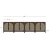 image:imageNathan James Paxton MidCentury Modern Wood Storage Cabinet with Doors Arched Storage Cabinet for Living Room or Kitchen with Rattan Door Details Raw OakDark Acacia