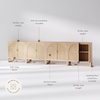 image:imageNathan James Paxton MidCentury Modern Wood Storage Cabinet with Doors Arched Storage Cabinet for Living Room or Kitchen with Rattan Door Details Raw OakRaw Oak
