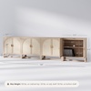 image:imageNathan James Paxton MidCentury Modern Wood Storage Cabinet with Doors Arched Storage Cabinet for Living Room or Kitchen with Rattan Door Details Raw OakRaw Oak
