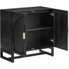image:imageNathan James Paxton MidCentury Modern Wood Storage Cabinet with Doors Arched Storage Cabinet for Living Room or Kitchen with Rattan Door Details Raw OakBlack OakBlack Rattan