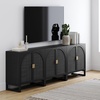 image:imageNathan James Paxton MidCentury Modern Wood Storage Cabinet with Doors Arched Storage Cabinet for Living Room or Kitchen with Rattan Door Details Raw OakBlack OakBlack Rattan
