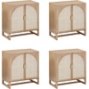 image:imageNathan James Paxton MidCentury Modern Wood Storage Cabinet with Doors Arched Storage Cabinet for Living Room or Kitchen with Rattan Door Details Raw OakRaw Oak