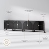 image:imageNathan James Paxton MidCentury Modern Wood Storage Cabinet with Doors Arched Storage Cabinet for Living Room or Kitchen with Rattan Door Details Raw OakBlack OakBlack Rattan
