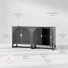 image:imageNathan James Paxton MidCentury Modern Wood Storage Cabinet with Doors Arched Storage Cabinet for Living Room or Kitchen with Rattan Door Details Raw OakBlack OakBlack Rattan