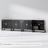 image:imageNathan James Paxton MidCentury Modern Wood Storage Cabinet with Doors Arched Storage Cabinet for Living Room or Kitchen with Rattan Door Details Raw OakBlack OakBlack Rattan