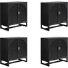 image:imageNathan James Paxton MidCentury Modern Wood Storage Cabinet with Doors Arched Storage Cabinet for Living Room or Kitchen with Rattan Door Details Raw OakBlack OakBlack Rattan