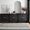 image:imageNathan James Paxton MidCentury Modern Wood Storage Cabinet with Doors Arched Storage Cabinet for Living Room or Kitchen with Rattan Door Details Raw OakBlack OakBlack Rattan