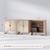 image:imageNathan James Paxton MidCentury Modern Wood Storage Cabinet with Doors Arched Storage Cabinet for Living Room or Kitchen with Rattan Door Details Raw OakRaw Oak