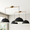 image:imageNathan James Percy Modern 2Light Pendant Island Light Fixture Brass Hanging Lights with Gold Metal Shade and Adjustable Cord for Kitchen Living Room Vintage BrassBlackVintage Brass