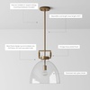 image:imageNathan James Percy Modern 2Light Pendant Island Light Fixture Brass Hanging Lights with Gold Metal Shade and Adjustable Cord for Kitchen Living Room Vintage BrassVintage BrassClear