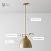 image:imageNathan James Percy Modern 2Light Pendant Island Light Fixture Brass Hanging Lights with Gold Metal Shade and Adjustable Cord for Kitchen Living Room Vintage BrassAntiqued Brass Metal