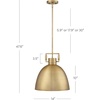 image:imageNathan James Percy Modern 2Light Pendant Island Light Fixture Brass Hanging Lights with Gold Metal Shade and Adjustable Cord for Kitchen Living Room Vintage BrassAntiqued Brass Metal