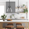 image:imageNathan James Percy Modern 2Light Pendant Island Light Fixture Brass Hanging Lights with Gold Metal Shade and Adjustable Cord for Kitchen Living Room Vintage BrassBlackClear
