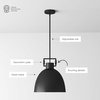 image:imageNathan James Percy Modern 2Light Pendant Island Light Fixture Brass Hanging Lights with Gold Metal Shade and Adjustable Cord for Kitchen Living Room Vintage BrassMatte Black Metal