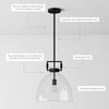image:imageNathan James Percy Modern 2Light Pendant Island Light Fixture Brass Hanging Lights with Gold Metal Shade and Adjustable Cord for Kitchen Living Room Vintage BrassBlackClear