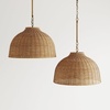 image:imageNathan James Percy Modern 2Light Pendant Island Light Fixture Brass Hanging Lights with Gold Metal Shade and Adjustable Cord for Kitchen Living Room Vintage BrassRattanLight Brown