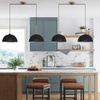 image:imageNathan James Percy Modern 2Light Pendant Island Light Fixture Brass Hanging Lights with Gold Metal Shade and Adjustable Cord for Kitchen Living Room Vintage BrassBlackVintage Brass