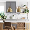 image:imageNathan James Percy Modern 2Light Pendant Island Light Fixture Brass Hanging Lights with Gold Metal Shade and Adjustable Cord for Kitchen Living Room Vintage BrassAntiqued Brass Metal
