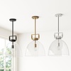 image:imageNathan James Percy Modern 2Light Pendant Island Light Fixture Brass Hanging Lights with Gold Metal Shade and Adjustable Cord for Kitchen Living Room Vintage BrassVintage BrassClear