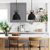 image:imageNathan James Percy Modern 2Light Pendant Island Light Fixture Brass Hanging Lights with Gold Metal Shade and Adjustable Cord for Kitchen Living Room Vintage BrassMatte Black Metal