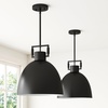 image:imageNathan James Percy Modern 2Light Pendant Island Light Fixture Brass Hanging Lights with Gold Metal Shade and Adjustable Cord for Kitchen Living Room Vintage BrassMatte Black Metal