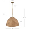 image:imageNathan James Percy Modern 2Light Pendant Island Light Fixture Brass Hanging Lights with Gold Metal Shade and Adjustable Cord for Kitchen Living Room Vintage BrassRattanLight Brown