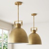 image:imageNathan James Percy Modern 2Light Pendant Island Light Fixture Brass Hanging Lights with Gold Metal Shade and Adjustable Cord for Kitchen Living Room Vintage BrassAntiqued Brass Metal