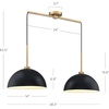 image:imageNathan James Percy Modern 2Light Pendant Island Light Fixture Brass Hanging Lights with Gold Metal Shade and Adjustable Cord for Kitchen Living Room Vintage BrassBlackVintage Brass