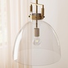 image:imageNathan James Percy Modern 2Light Pendant Island Light Fixture Brass Hanging Lights with Gold Metal Shade and Adjustable Cord for Kitchen Living Room Vintage BrassVintage BrassClear