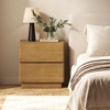 image:imageNathan James Rivelle Modern Contemporary Nightstand with Drawer Minimalist Solid Wood Bedside Table with 2 Drawers Light Brown