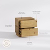 image:imageNathan James Rivelle Modern Contemporary Nightstand with Drawer Minimalist Solid Wood Bedside Table with 2 Drawers Light Brown